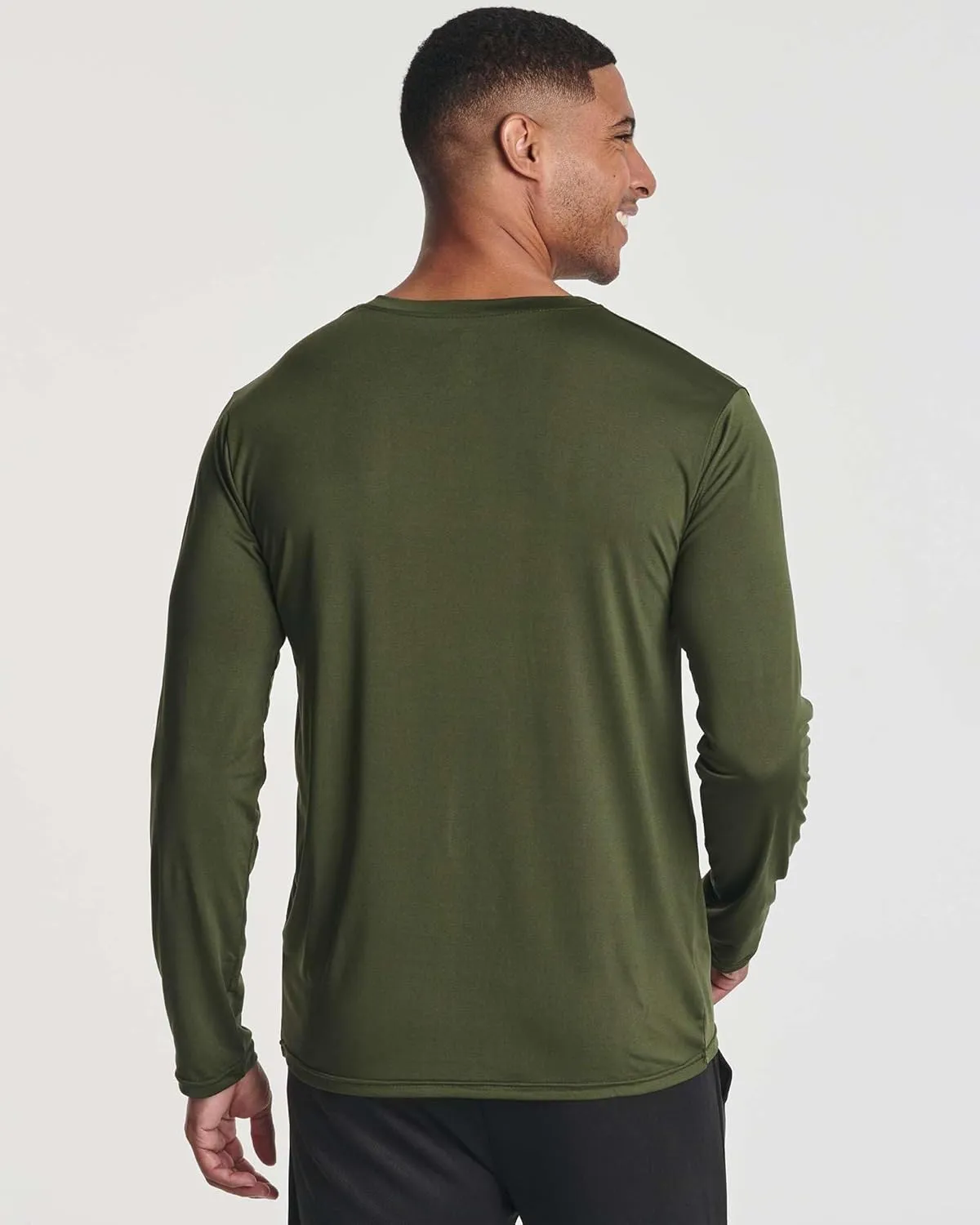 Real Essentials 4 Pack: Men's Dry-Fit Active Athletic Long Sleeve Pocket Crew T-Shirt Outdoors UPF 50 S-5XLT