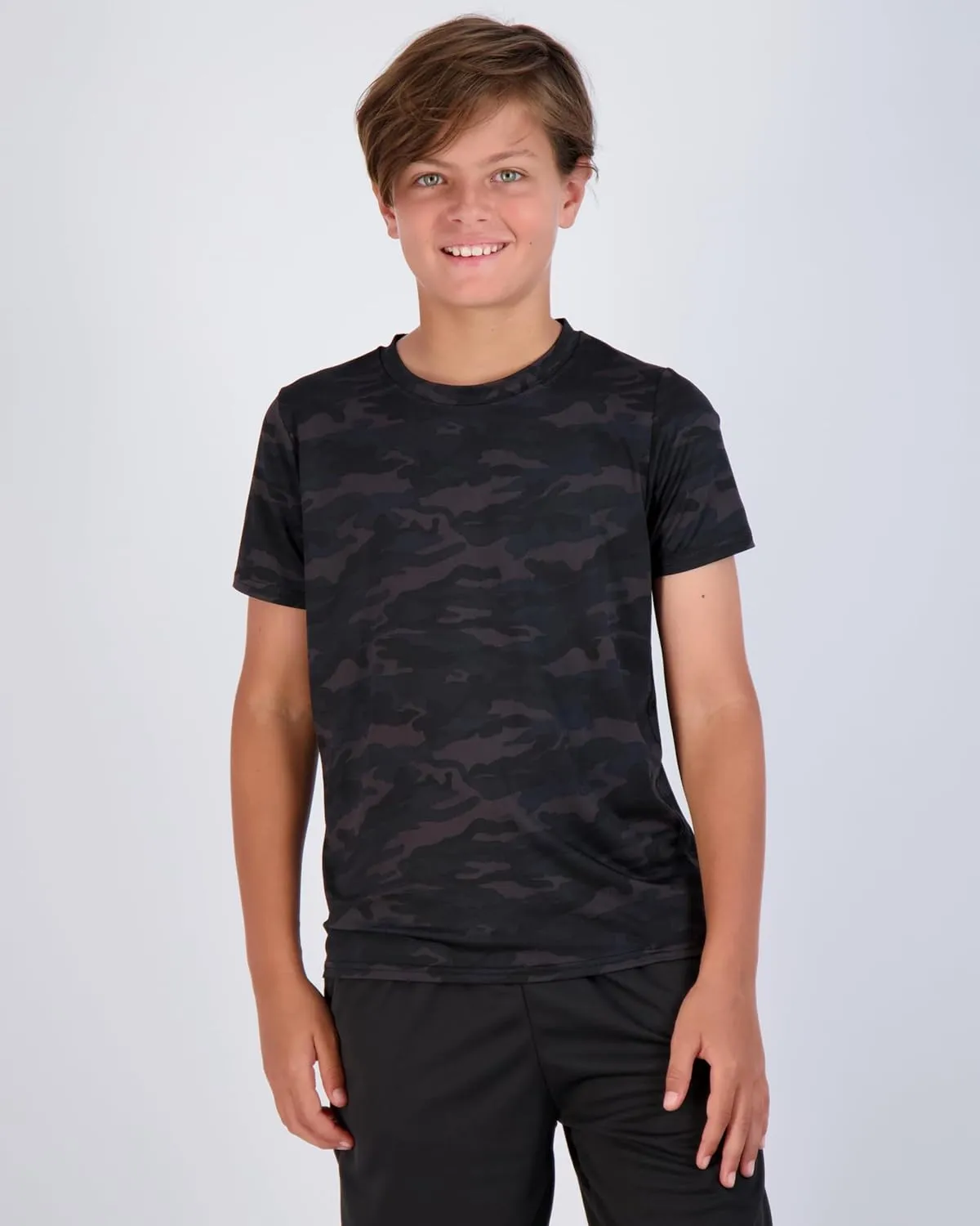 Real Essentials 5 Pack: Youth Dry-Fit Wicking Active Athletic Performance Short Sleeve T-Shirt Boys & Girls Shirts