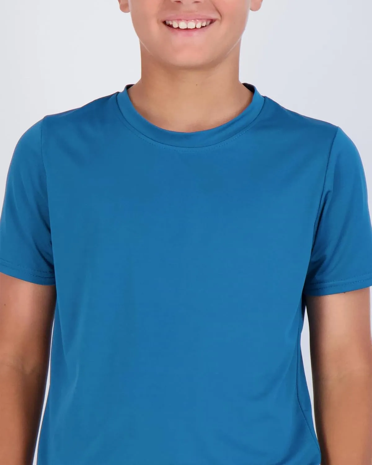 Real Essentials 5 Pack: Youth Dry-Fit Wicking Active Athletic Performance Short Sleeve T-Shirt Boys & Girls Shirts