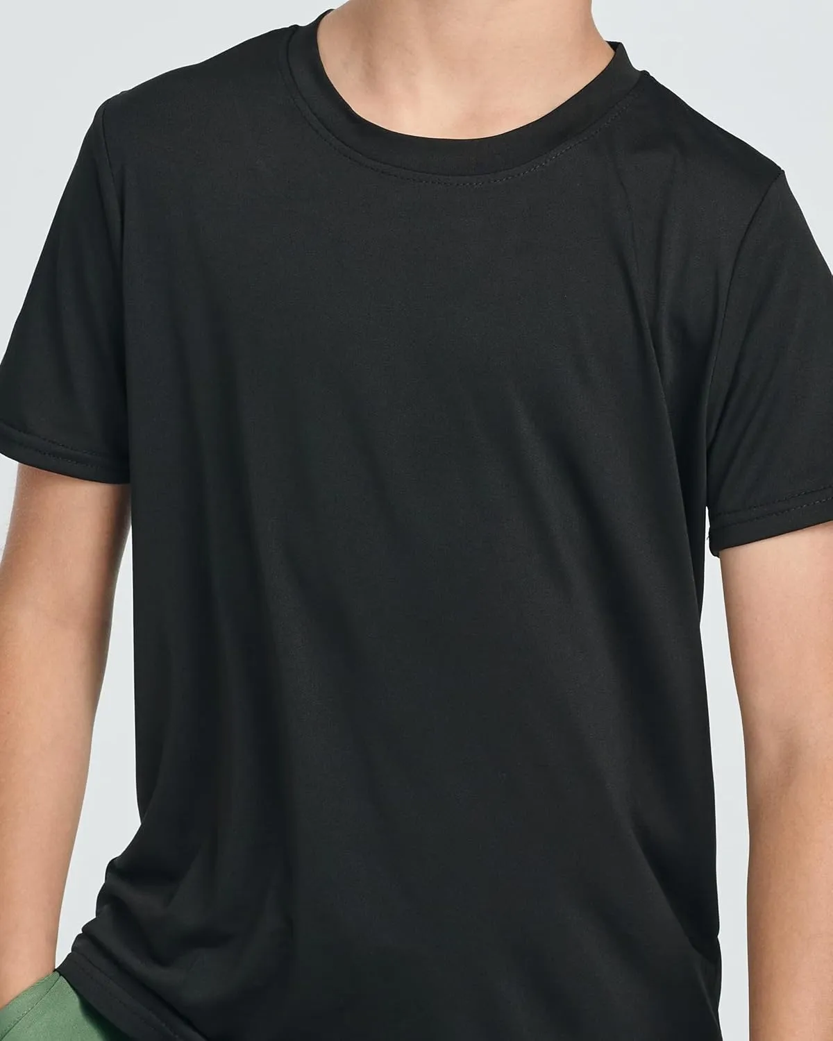 Real Essentials 5 Pack: Youth Dry-Fit Wicking Active Athletic Performance Short Sleeve T-Shirt Boys & Girls Shirts