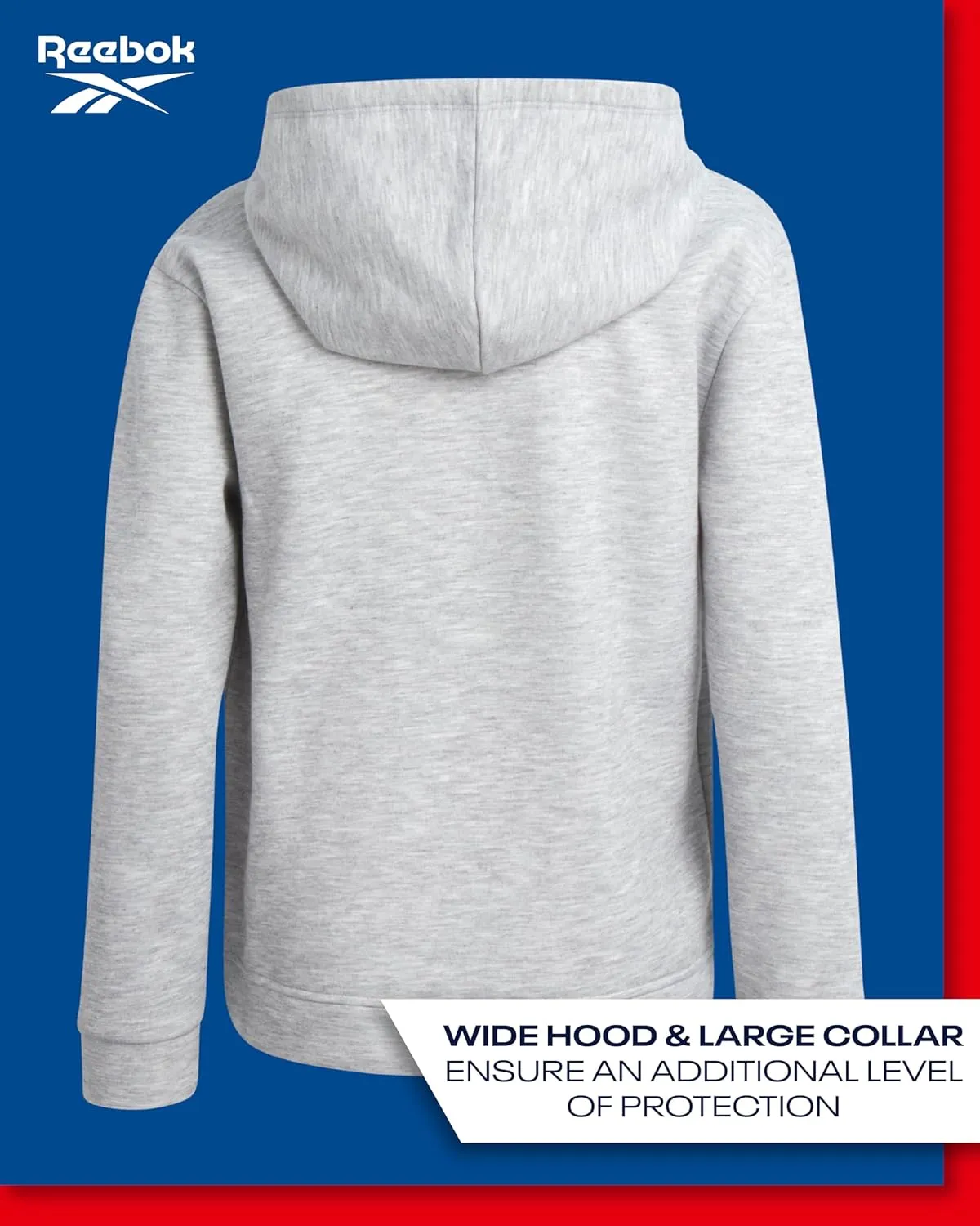 Reebok Boys' Active Sweatshirt - Fleece Pullover Hoodie Sweathsirt - Performance Activewear Sweatshirt for Boys (8-14)