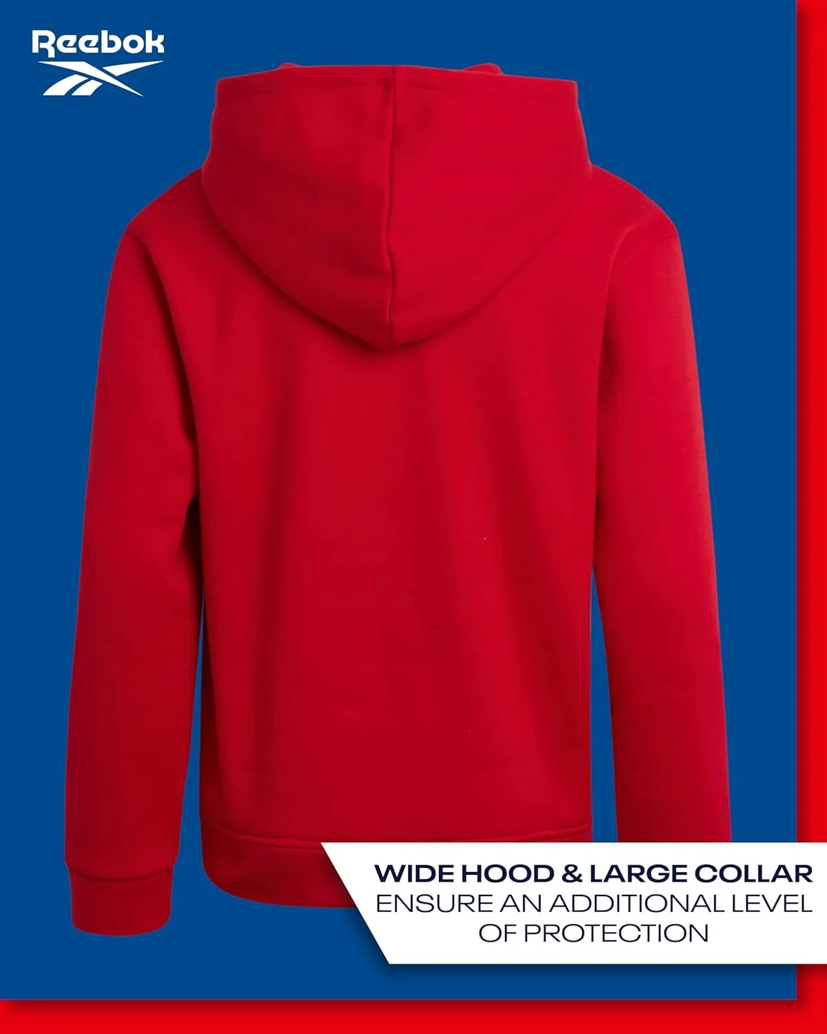 Reebok Boys' Active Sweatshirt - Fleece Pullover Hoodie Sweathsirt - Performance Activewear Sweatshirt for Boys (8-14)