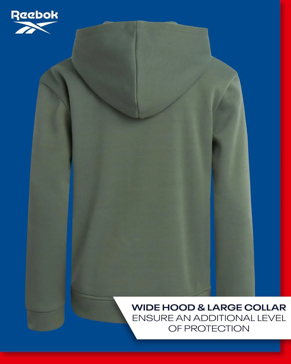 Reebok Boys' Active Sweatshirt - Fleece Pullover Hoodie Sweathsirt - Performance Activewear Sweatshirt for Boys (8-14)