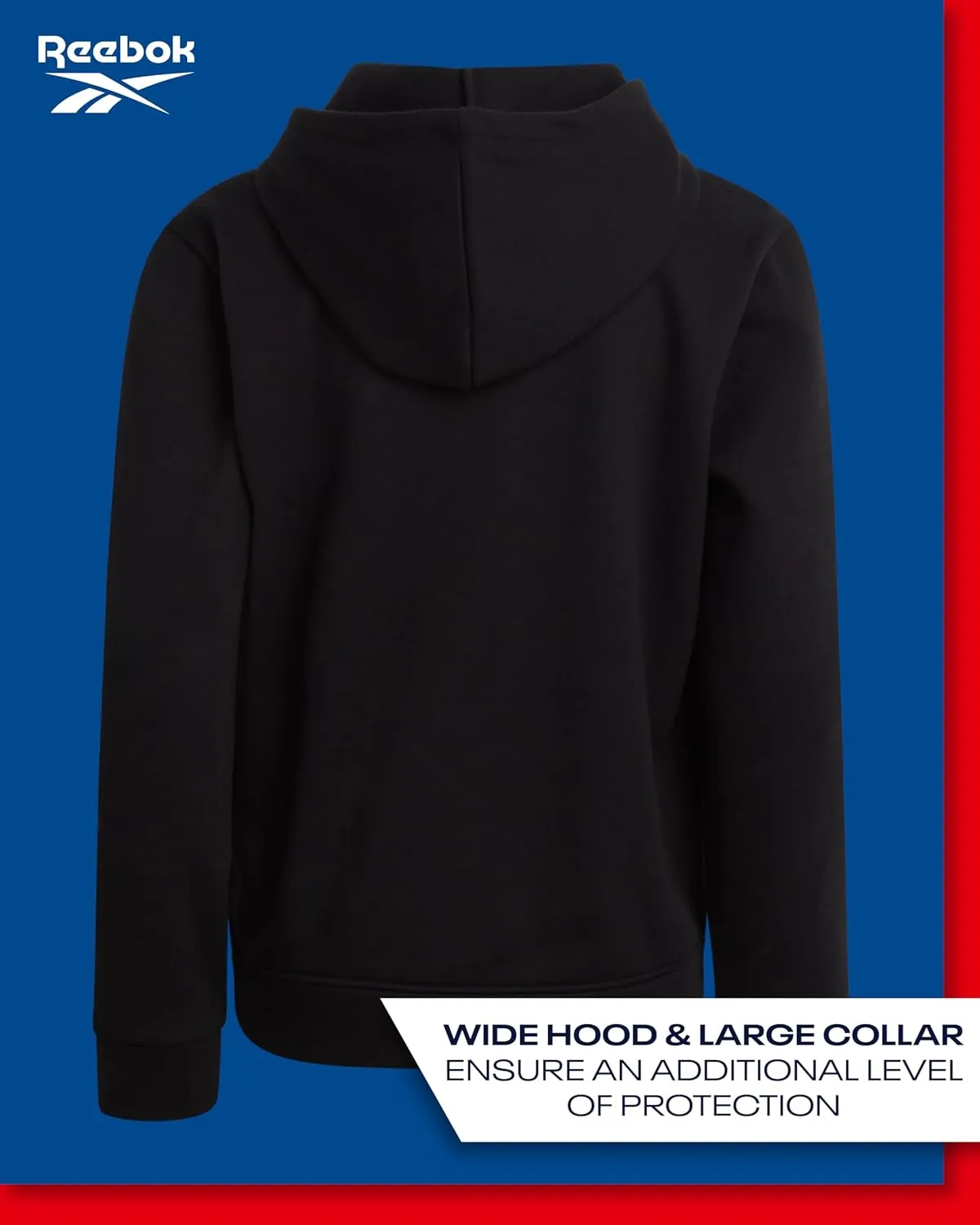 Reebok Boys' Active Sweatshirt - Fleece Pullover Hoodie Sweathsirt - Performance Activewear Sweatshirt for Boys (8-14)
