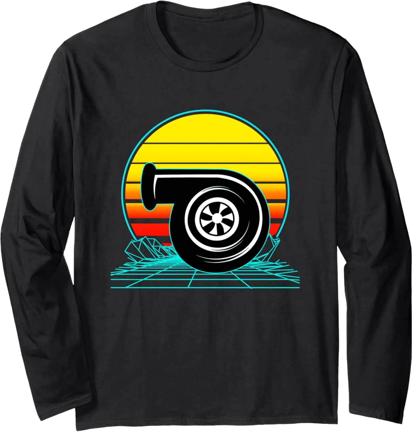 Retro Vintage Sunset Turbo Long Sleeve T-Shirt