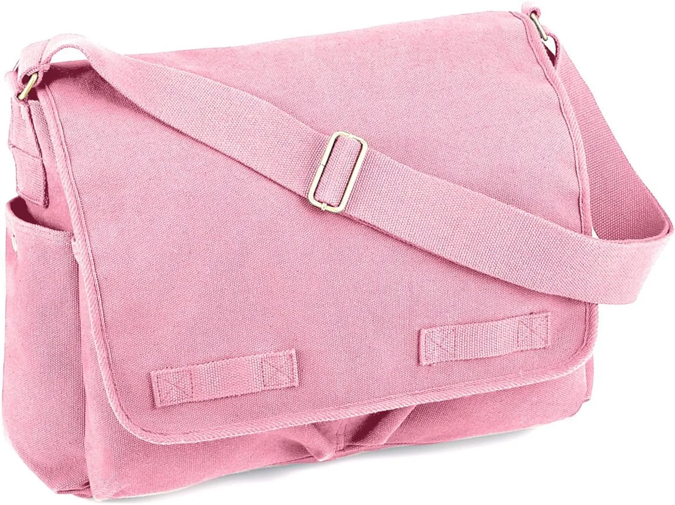 Rothco Classic Canvas Messenger Bag - Heavyweight Canvas Crossbody Shoulder Pack  Pink