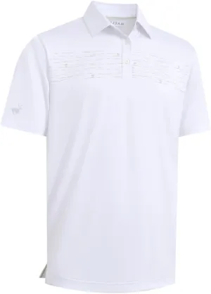 Rouen Mens Golf Shirts Short Sleeve Chest Print Performance Dry Fit Moisture Wicking Casual Sports Polo Shirts for Men