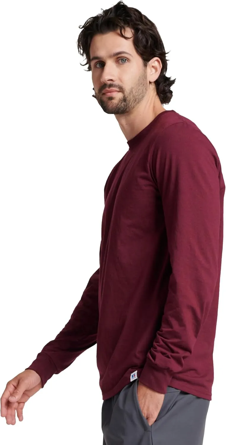 Russell Athletic Men's Dri-Power Long Sleeve Tees, Moisture Wicking, Odor Protection, UPF 30 