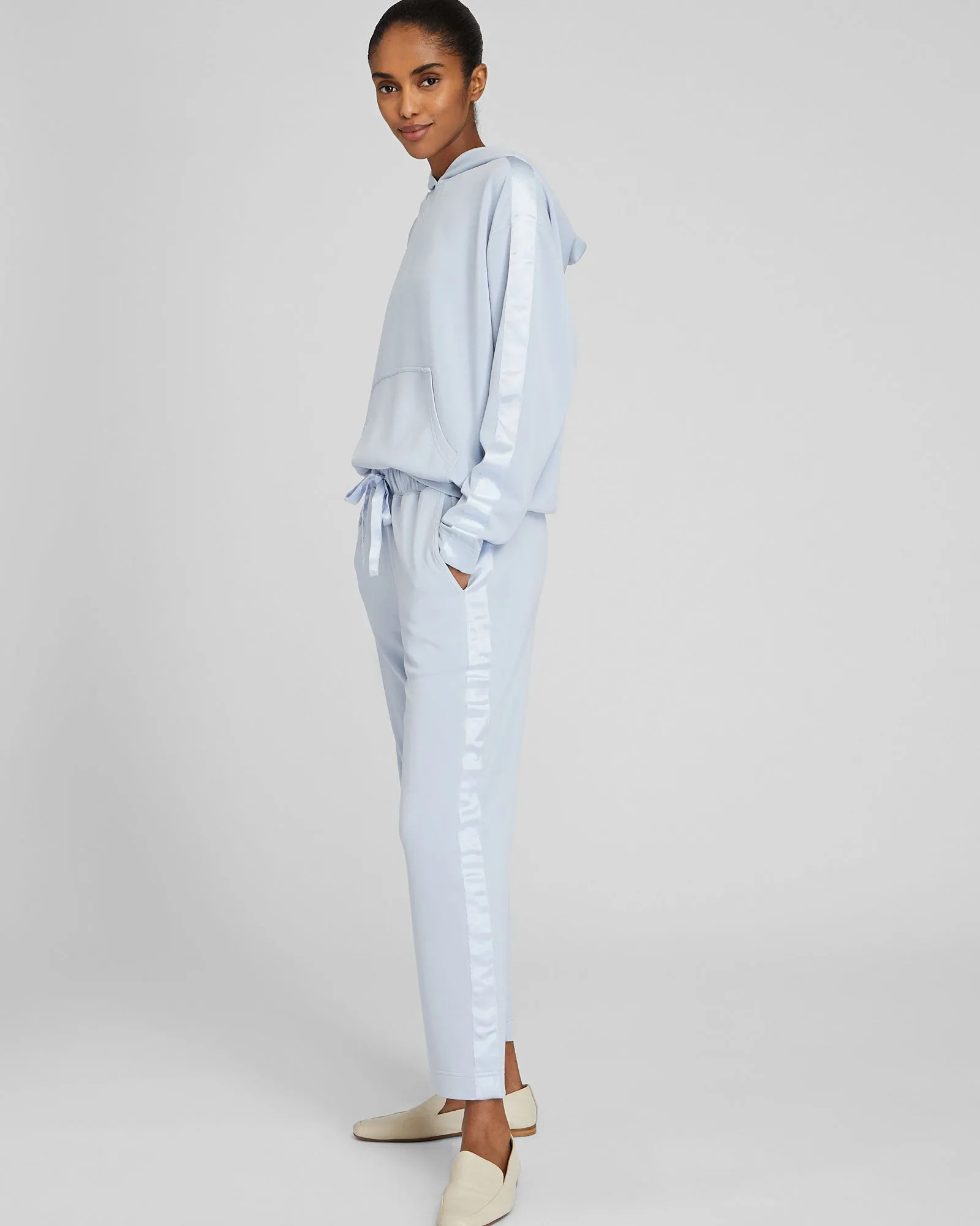 Satin Stripe Hoodie
