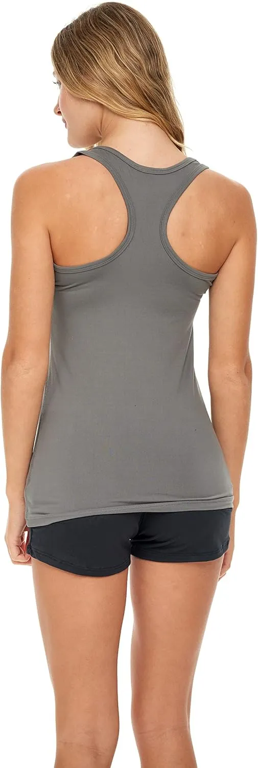 Sexy Basics Women's 5 Pack Racerback Workout Tank Tops | Buttery Soft Color Spandex Flex Tanks