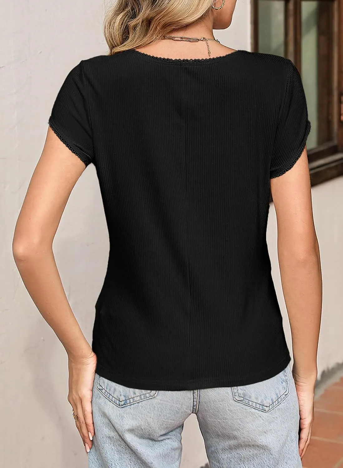 Sidefeel Women's Going Out Tops Summer Short Sleeve Cardigans Button Down Crewneck Lightweight Sweater Knit Tops