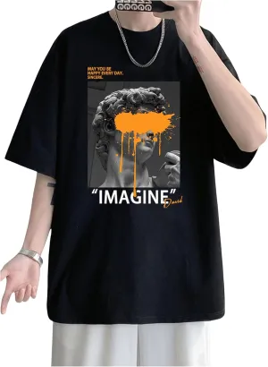 SOLY HUX Men's Graphic Tees Figure Letter Print Short Sleeve Designer T Shirt Summer Tee Tops