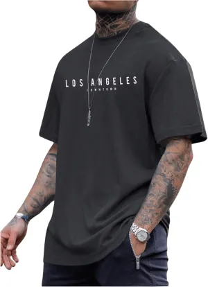 SOLY HUX Men's Letter Graphic Tees T Shirts Round Neck Short Sleeve Summer Tops