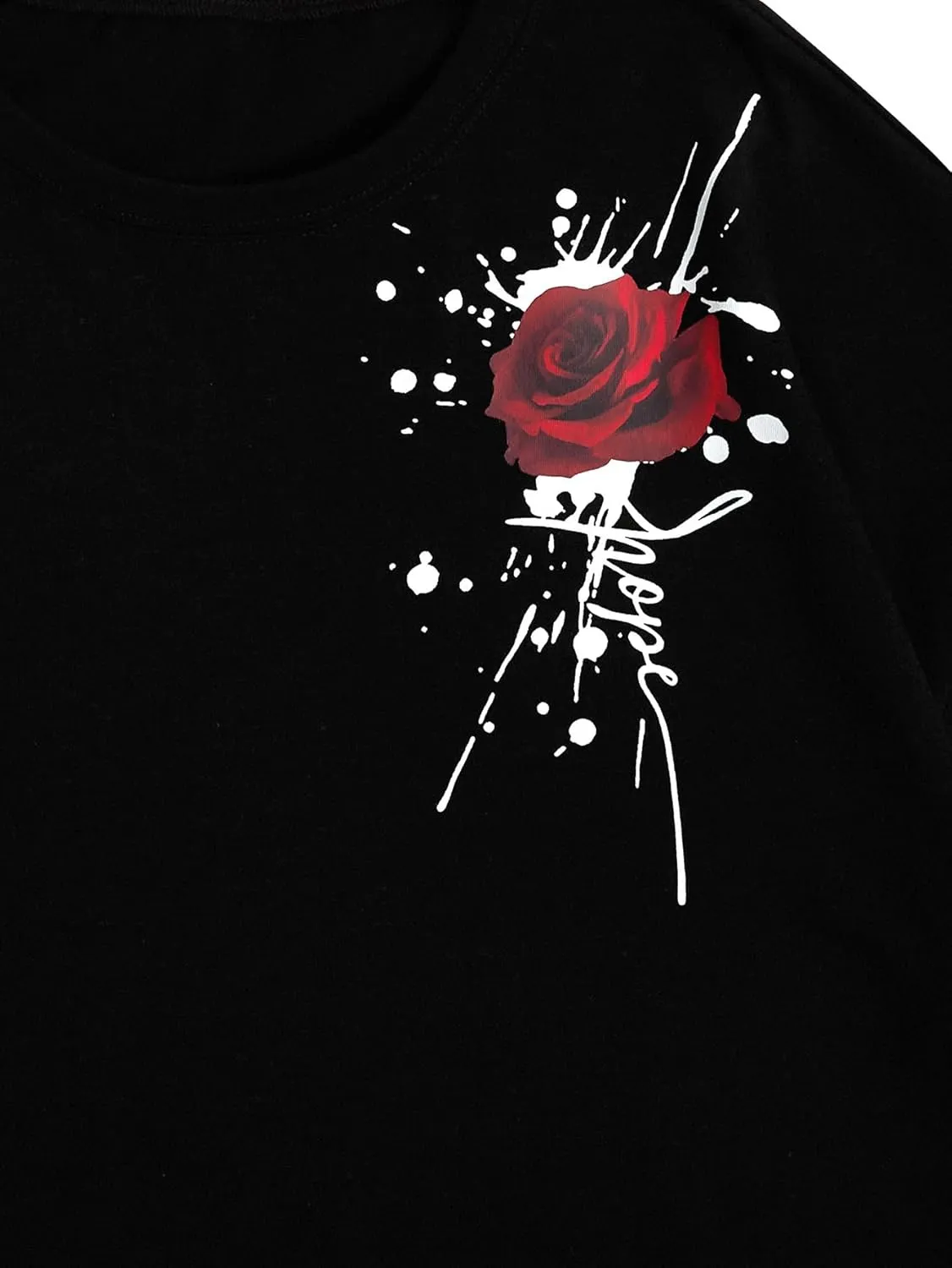 SOLY HUX Men's Rose Print Graphic Tees Oversized T Shirt Summer Tops Casual