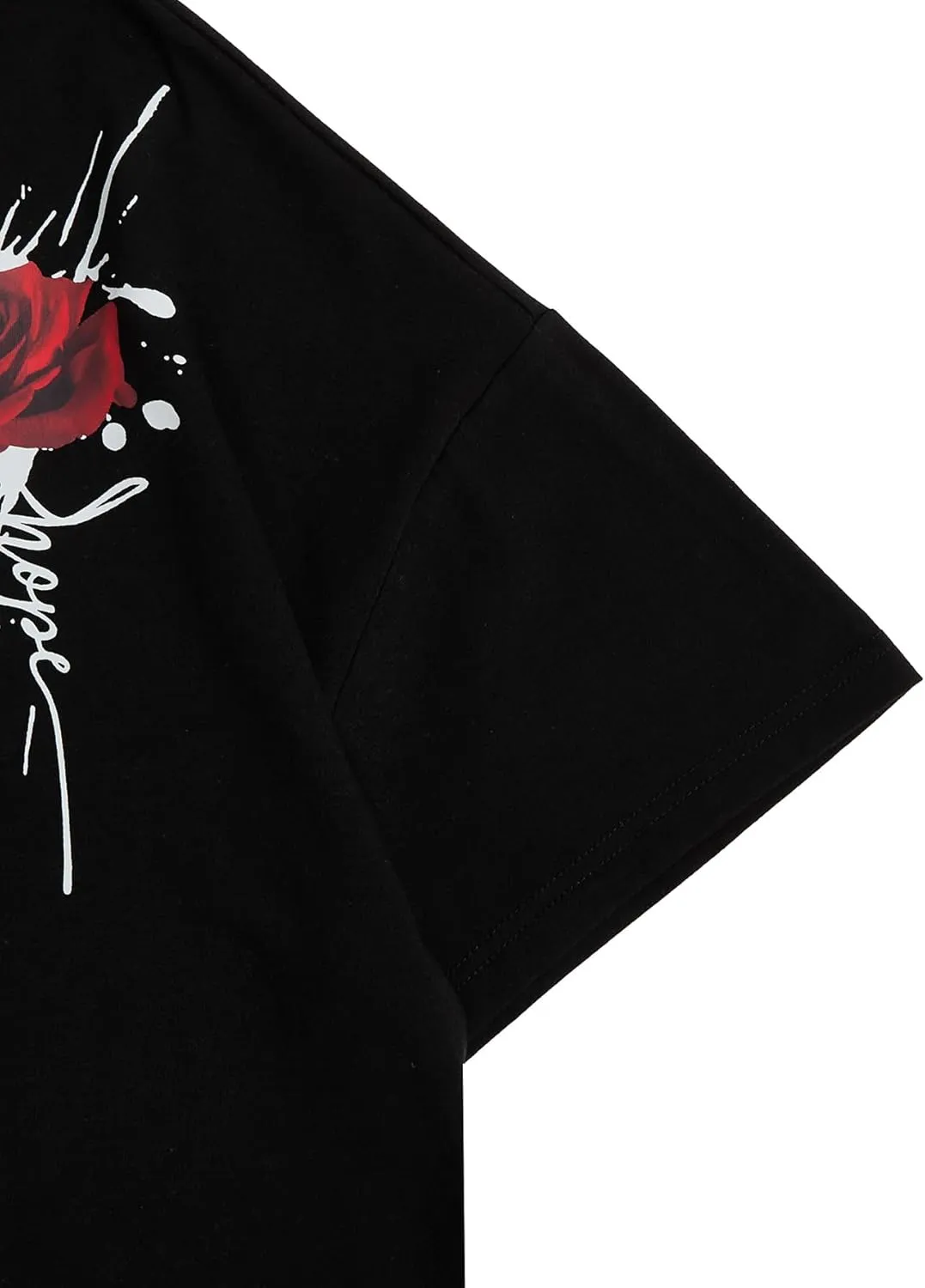 SOLY HUX Men's Rose Print Graphic Tees Oversized T Shirt Summer Tops Casual