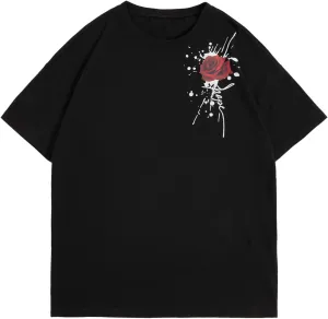 SOLY HUX Men's Rose Print Graphic Tees Oversized T Shirt Summer Tops Casual