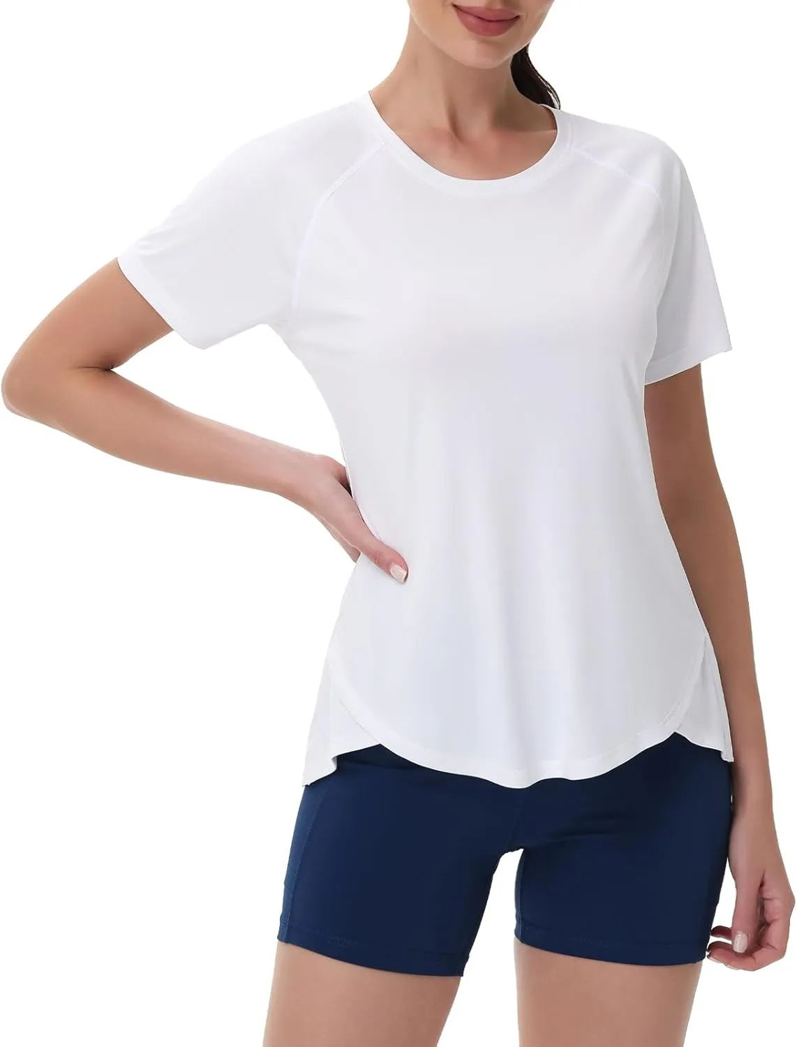 SPEXIAL Women's Short Sleeve Workout Tops Athletic Running Yoga Shirts Quick Dry T-Shirts UPF 50  Sun Shirt