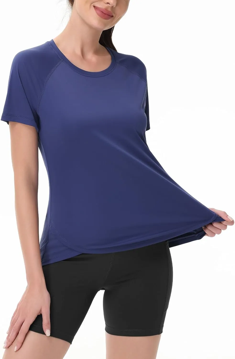 SPEXIAL Women's Short Sleeve Workout Tops Athletic Running Yoga Shirts Quick Dry T-Shirts UPF 50  Sun Shirt