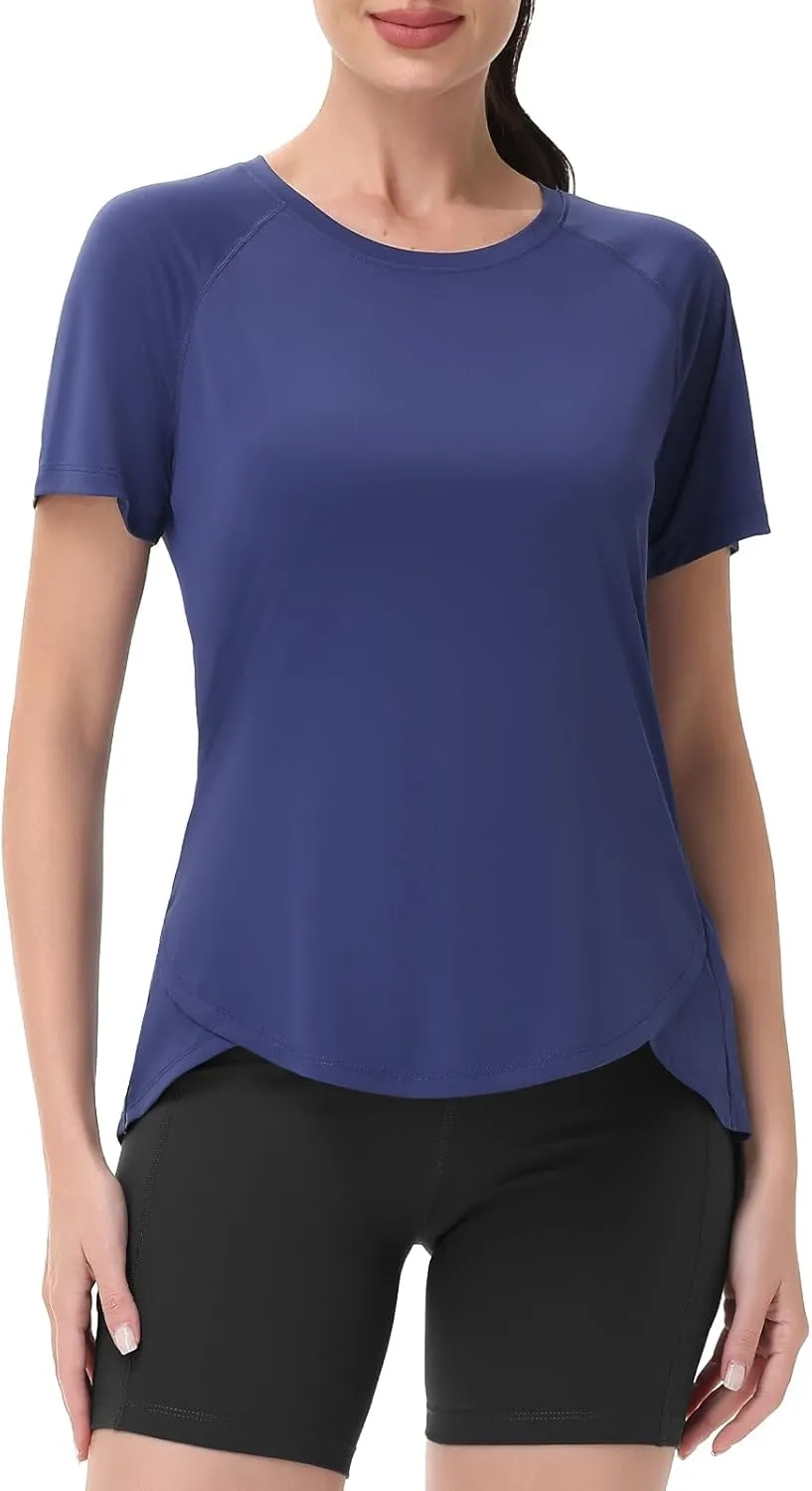 SPEXIAL Women's Short Sleeve Workout Tops Athletic Running Yoga Shirts Quick Dry T-Shirts UPF 50  Sun Shirt