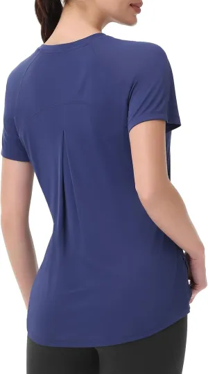 SPEXIAL Women's Short Sleeve Workout Tops Athletic Running Yoga Shirts Quick Dry T-Shirts UPF 50  Sun Shirt