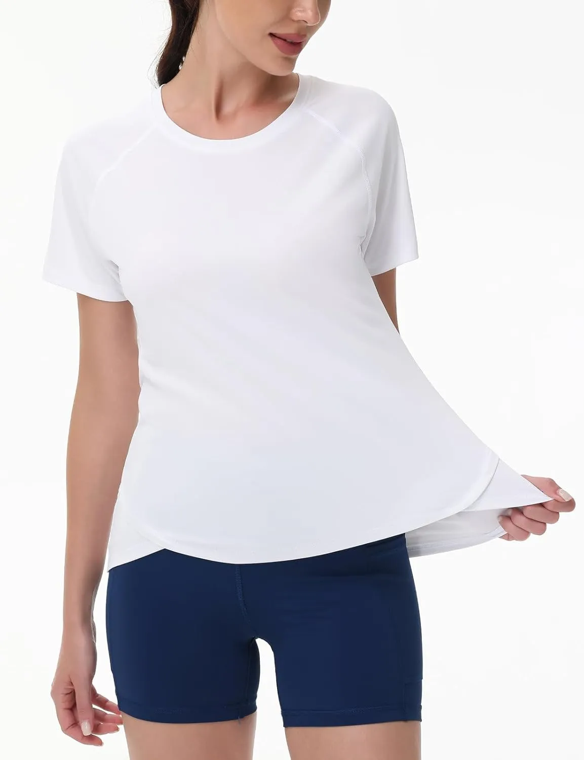 SPEXIAL Women's Short Sleeve Workout Tops Athletic Running Yoga Shirts Quick Dry T-Shirts UPF 50  Sun Shirt