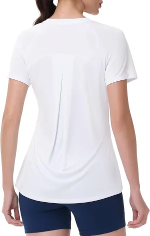 SPEXIAL Women's Short Sleeve Workout Tops Athletic Running Yoga Shirts Quick Dry T-Shirts UPF 50  Sun Shirt