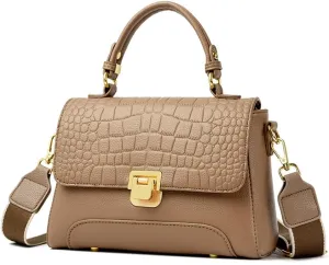 Stylish White Leather Satchel Handbag for Women | Flap Purse | Top Handle Crossbody Tote | Versatile Shoulder Bag