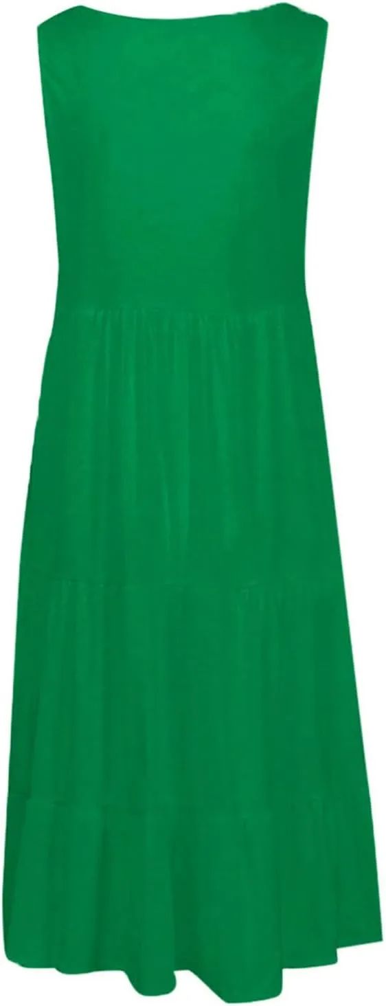 Summer Dresses for Women Plus Size Beach Dress Casual Sundresses Sexy Sleeveless Babydoll Dress Flowy Midi Dresses