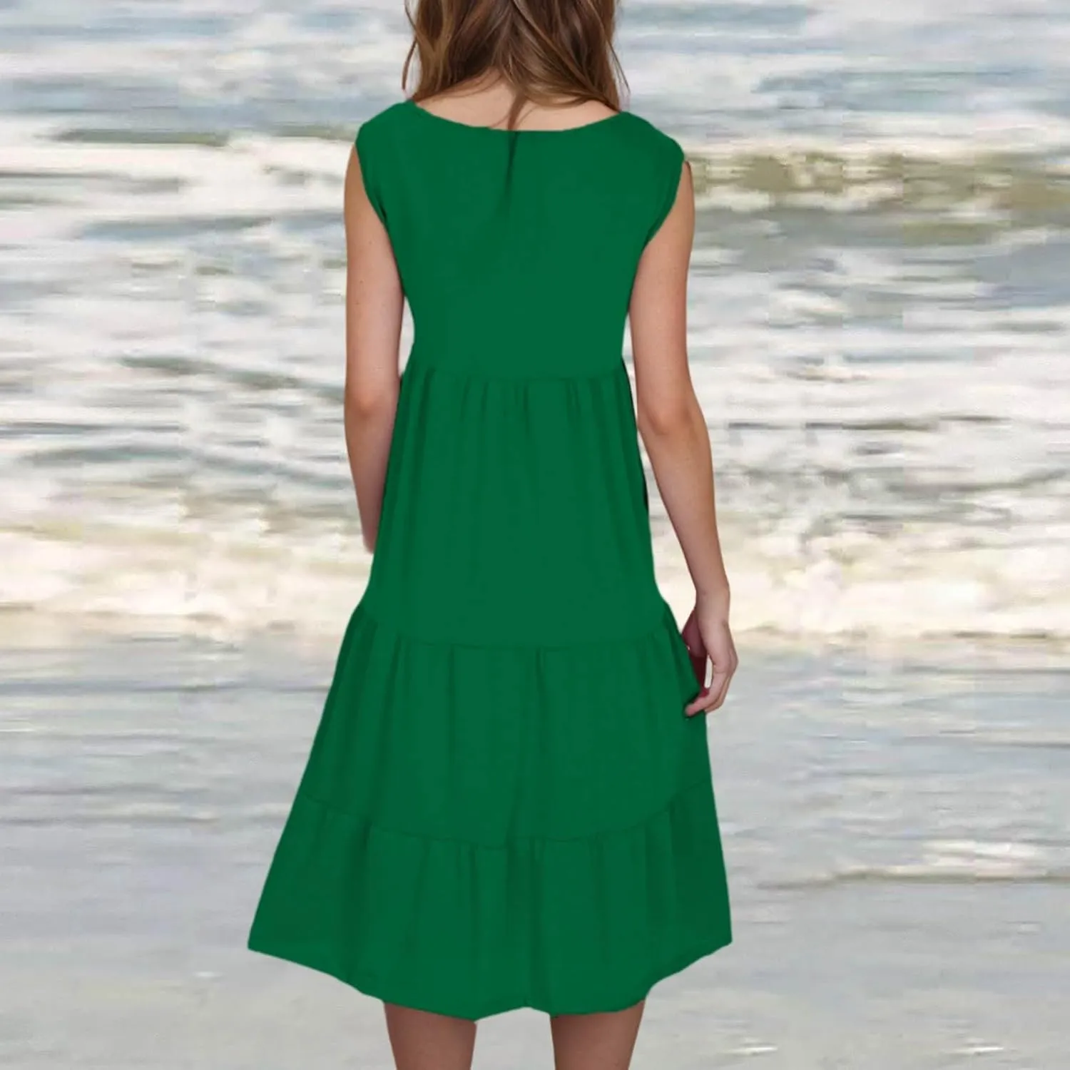 Summer Dresses for Women Plus Size Beach Dress Casual Sundresses Sexy Sleeveless Babydoll Dress Flowy Midi Dresses