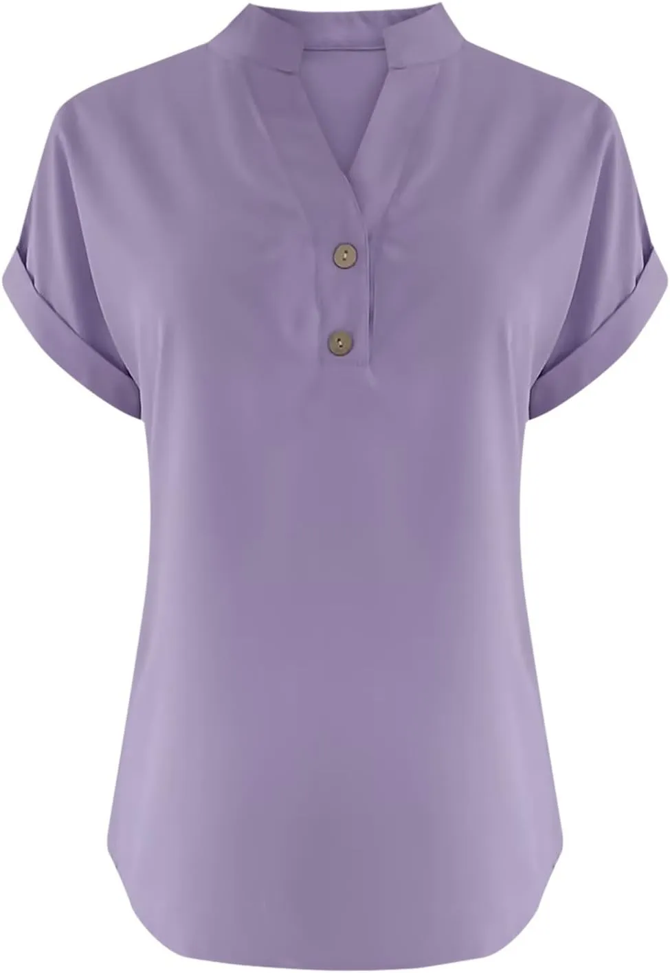 Summer Tops for Women 2025 Trendy Short Sleeve Cotton Linen Shirt Casual Button v Neck Tunic Blouses Outfits