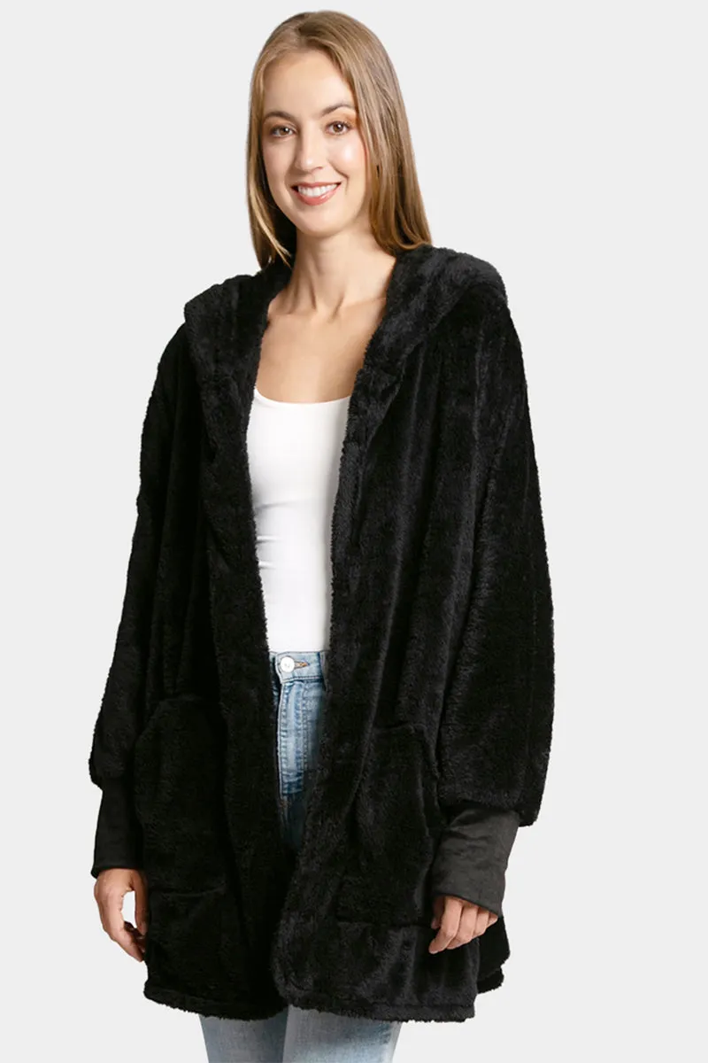 Super cozy, faux fur, hooded jacket
