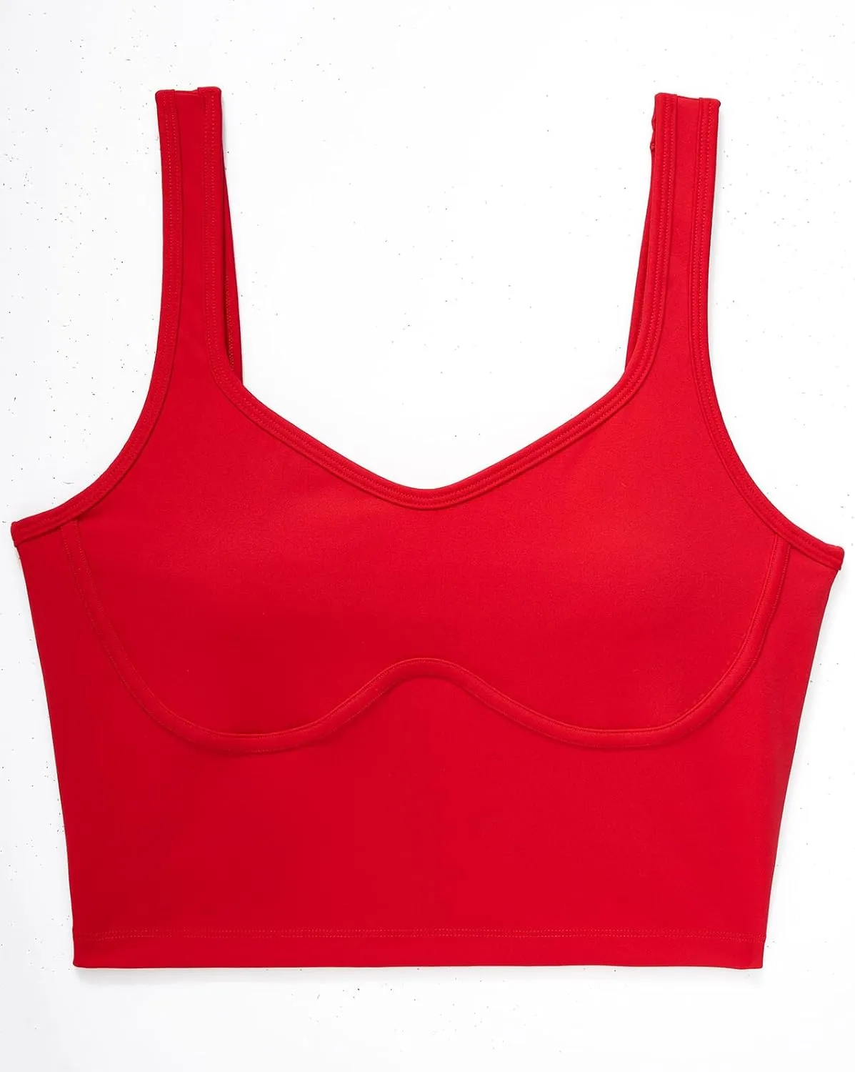 SUUKSESS Women Sweetheart Neckline Longline Sports Bra Padded Basic Workout Crop Tank Top