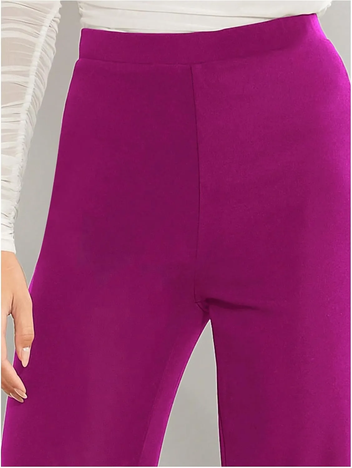 SweatyRocks Women's Casual High Waisted Wide Leg Long Pant Trouser Business Work Pants
