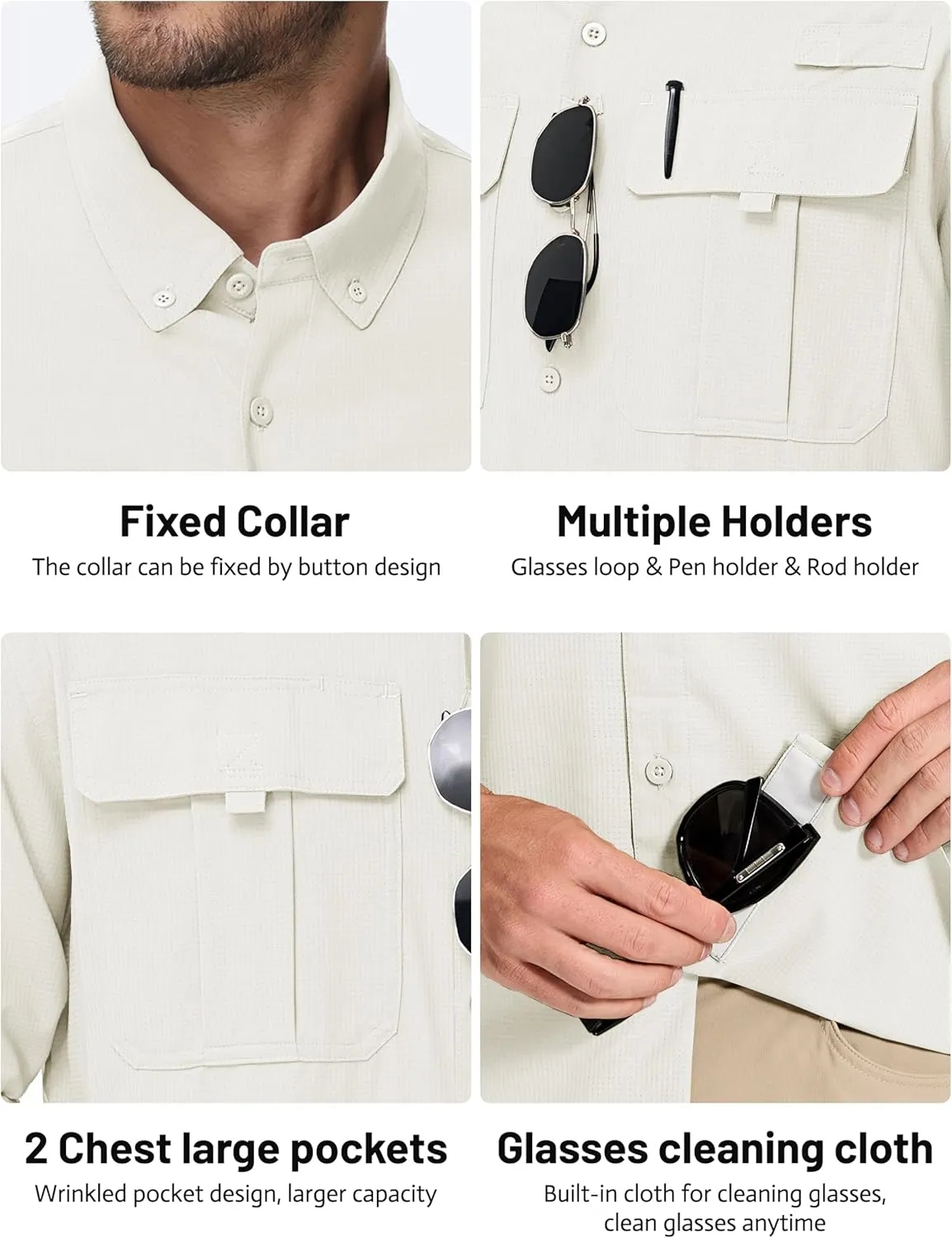 TACVASEN Mens Long Sleeve Sun Protection Shirt UPF 50  Quick Dry Fishing Cooling UV Shirts Outdoor Tactical Hiking Shirts
