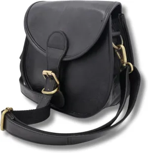 The Thar Rider - Handcrafted Classic Leather Saddle Sling Bag with Magnetic Closure, Black