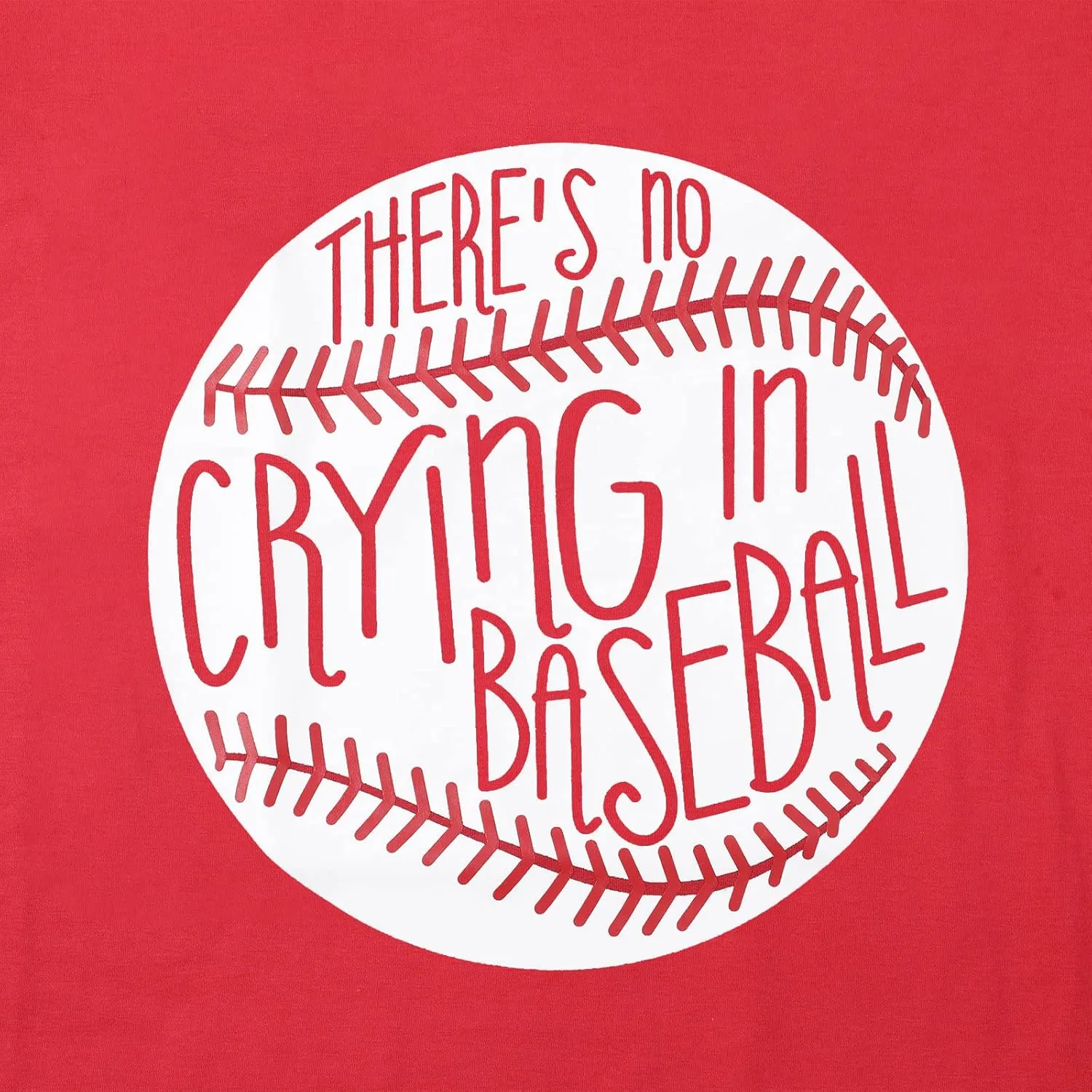 Theres No Crying in Baseball T Shirt Women Baseball Mom Graphic Tees Casual Short Sleeve Tops Baseball T-Shirt