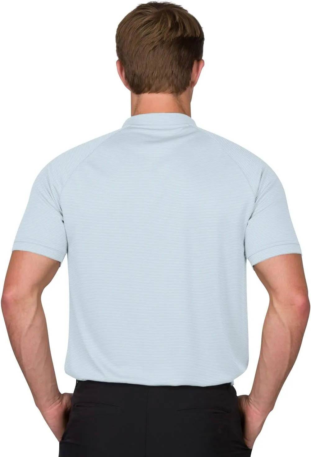 Three Sixty Six Collarless Golf Shirts for Men - Quick Dry Short Sleeve T-Shirt with 4-Way Stretch Fabric & UPF 30
