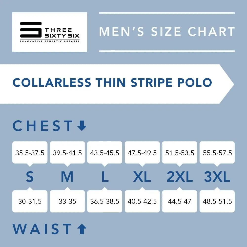 Three Sixty Six Collarless Golf Shirts for Men - Quick Dry Short Sleeve T-Shirt with 4-Way Stretch Fabric & UPF 30