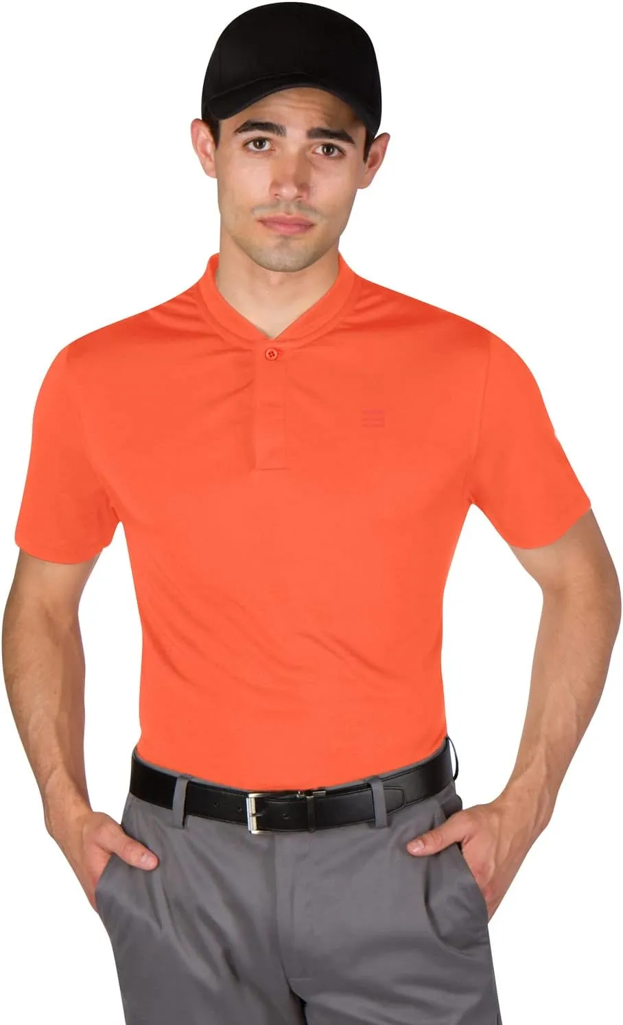 Three Sixty Six Collarless Golf Shirts for Men - Quick Dry Short Sleeve T-Shirt with 4-Way Stretch Fabric & UPF 30