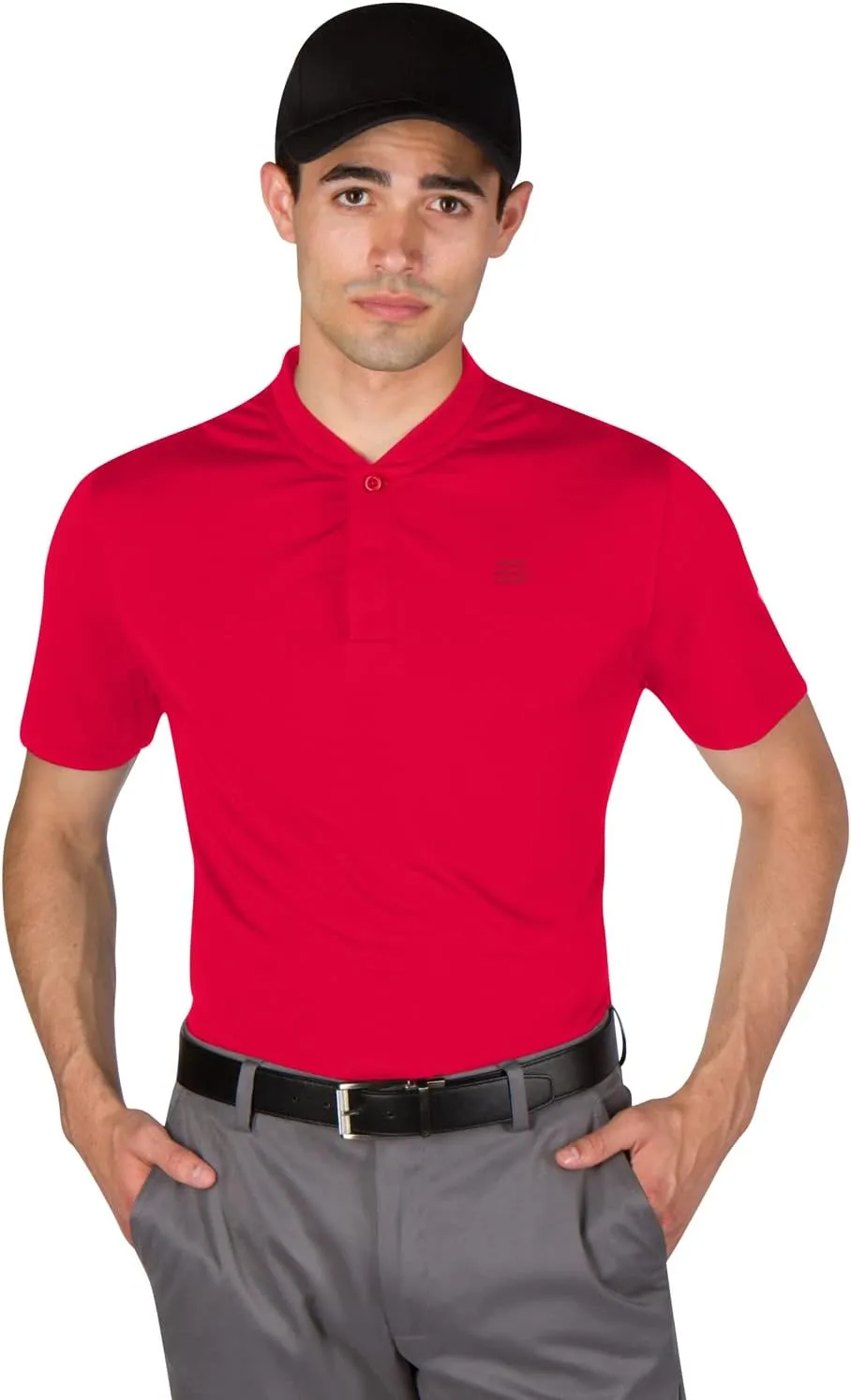 Three Sixty Six Collarless Golf Shirts for Men - Quick Dry Short Sleeve T-Shirt with 4-Way Stretch Fabric & UPF 30