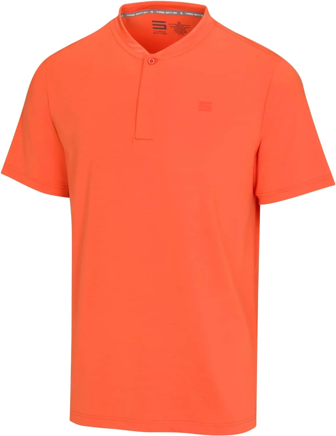 Three Sixty Six Collarless Golf Shirts for Men - Quick Dry Short Sleeve T-Shirt with 4-Way Stretch Fabric & UPF 30