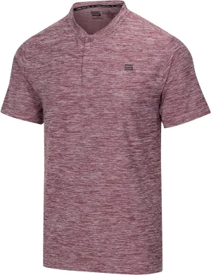 Three Sixty Six Collarless Golf Shirts for Men - Quick Dry Short Sleeve T-Shirt with 4-Way Stretch Fabric & UPF 30