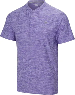 Three Sixty Six Collarless Golf Shirts for Men - Quick Dry Short Sleeve T-Shirt with 4-Way Stretch Fabric & UPF 30