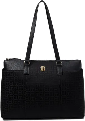 Tommy Hilfiger Evelyn II Tote-Square Monogram Jacquard