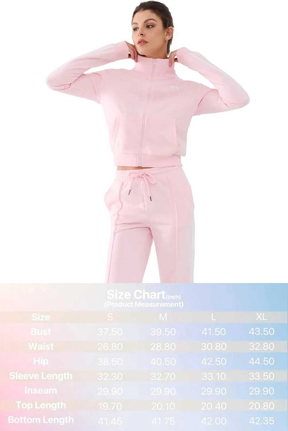 Track Suits for Women Set 2 Piece Spring Lounge Outfits Zip Up Sweatshirt & Sweatpants with Pocket Jogger Sweatsuits