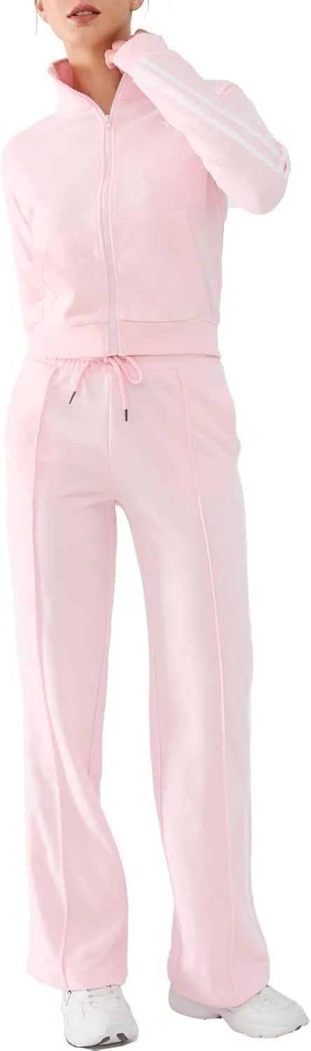 Track Suits for Women Set 2 Piece Spring Lounge Outfits Zip Up Sweatshirt & Sweatpants with Pocket Jogger Sweatsuits