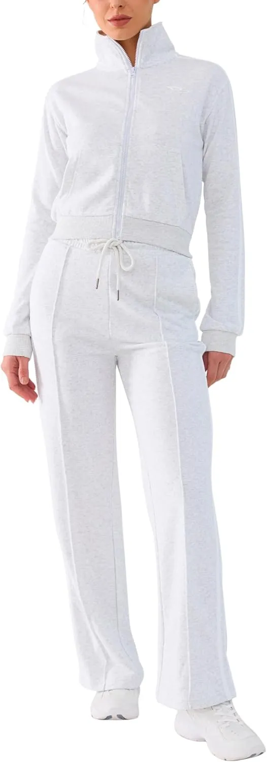 Track Suits for Women Set 2 Piece Spring Lounge Outfits Zip Up Sweatshirt & Sweatpants with Pocket Jogger Sweatsuits
