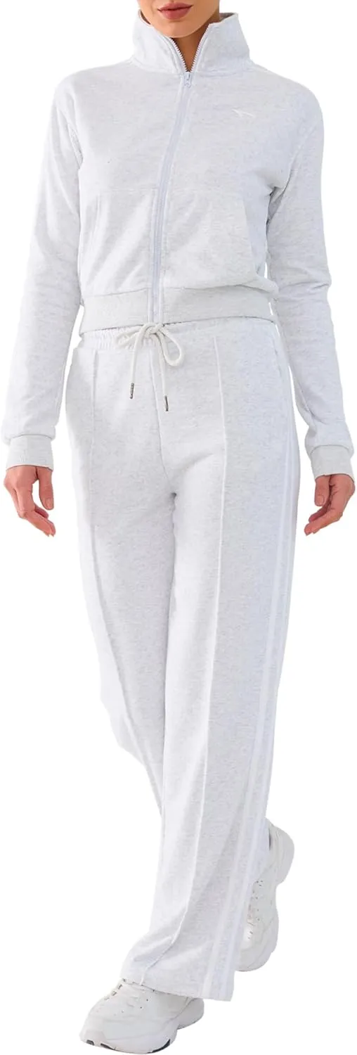 Track Suits for Women Set 2 Piece Spring Lounge Outfits Zip Up Sweatshirt & Sweatpants with Pocket Jogger Sweatsuits
