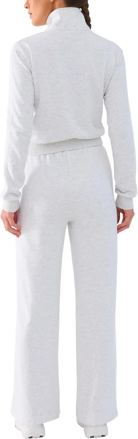 Track Suits for Women Set 2 Piece Spring Lounge Outfits Zip Up Sweatshirt & Sweatpants with Pocket Jogger Sweatsuits