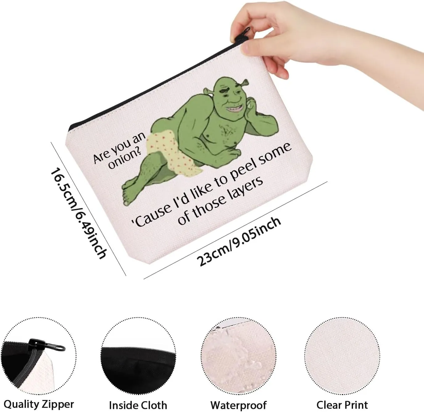 TSOTMO Monster Movie Cosmetic Bag Green Monster Fans Gift Cartoon Fan Gift Zipper Pouch Bag (those layers)
